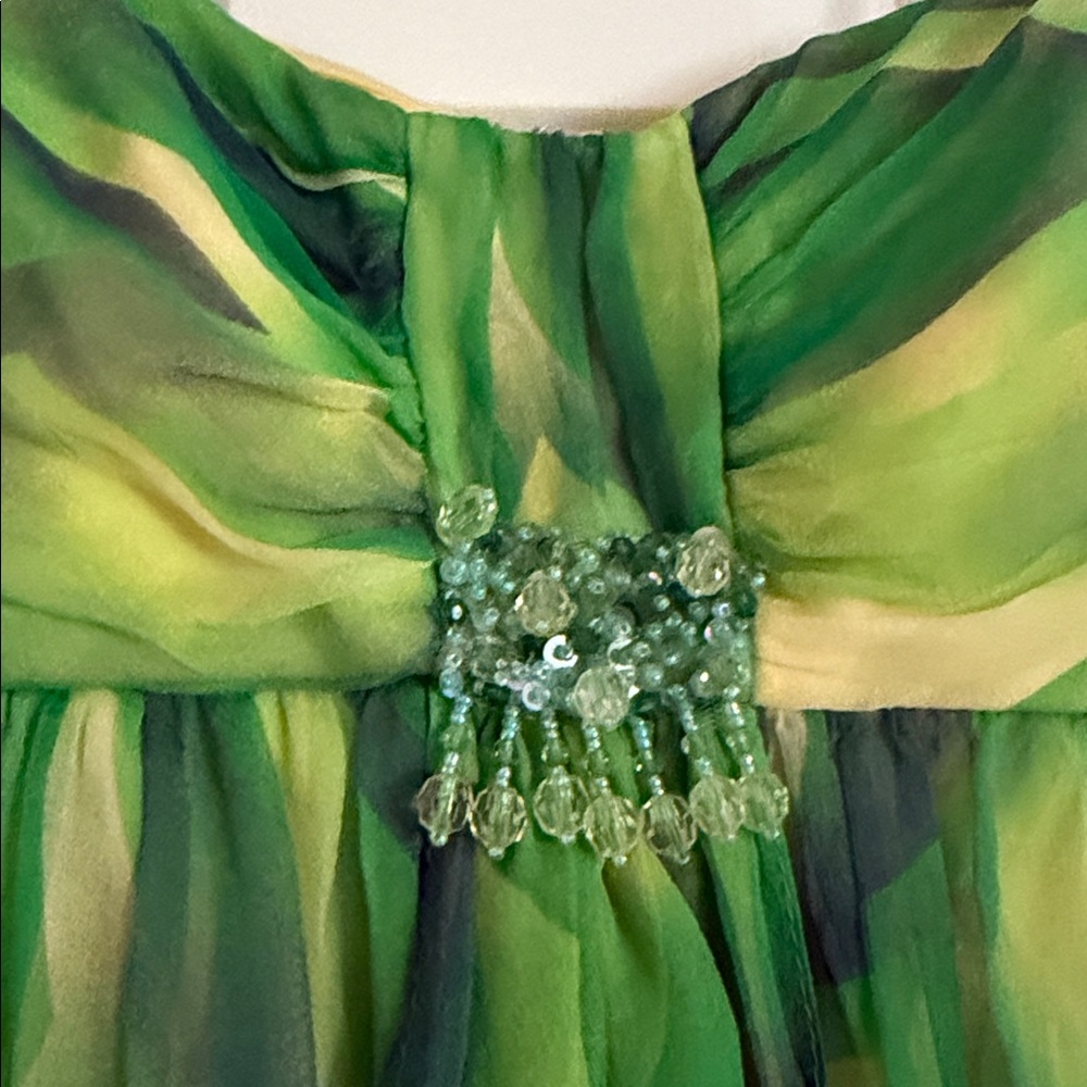 Green Ruffled Mini Dress - Unbranded - Picture 3 of 5